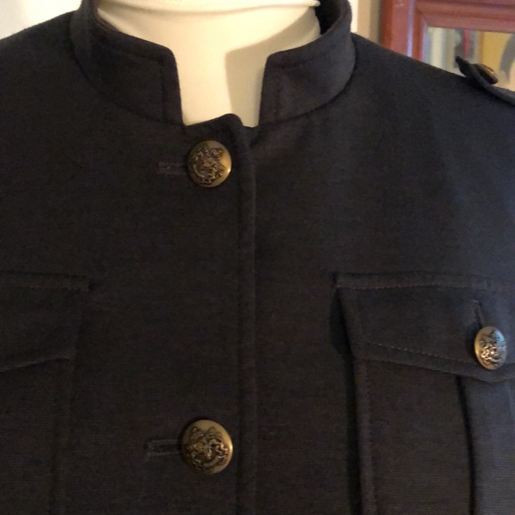 Grey Knit Jacket with Epaulets and Military Buttons. L - Picture 2 of 6